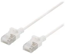 DELTACO U/FTP Cat6a patch cable, slim, 3,8mm in diameter, 5m, baltas