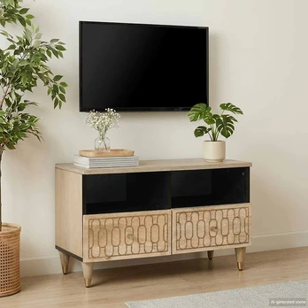 Televizoriaus spintelė, 70x33x46cm, mango medienos masyvas