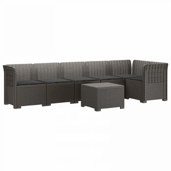 6-vietė Sodo Sofa Su Pagalvėlėmis Rataniniu Išvaizdu PP