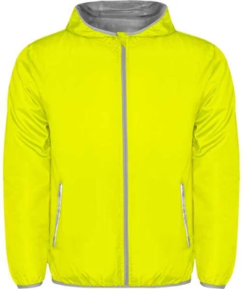 Roly Unisex vėjo striukė su gobtuvu ANGELO Fluoro geltona