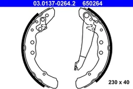 ATE 03.0137-0264.2 Brake shoe set kaina