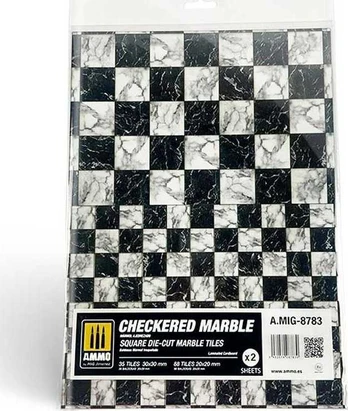 Vallejo Ammo: Checkered Marble - Square Die-Cut Marble Tiles (2)
