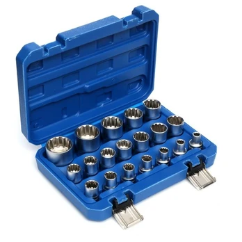Galvutės Cr-V TORX - 19vnt , 8 - 38mm