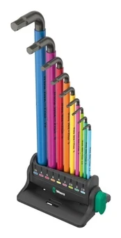Wera 950/9 Hex-Plus Multicolour 3 L formos raktų rinkinys, 9 dalys, atsuktuvas