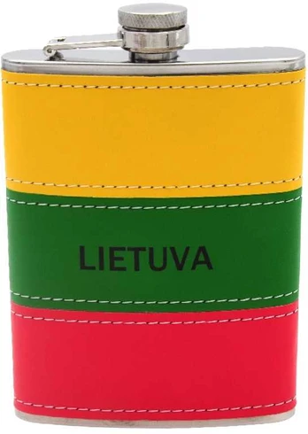 Metalinė gertuvė su trispalve 'Lietuva', 227 ml
