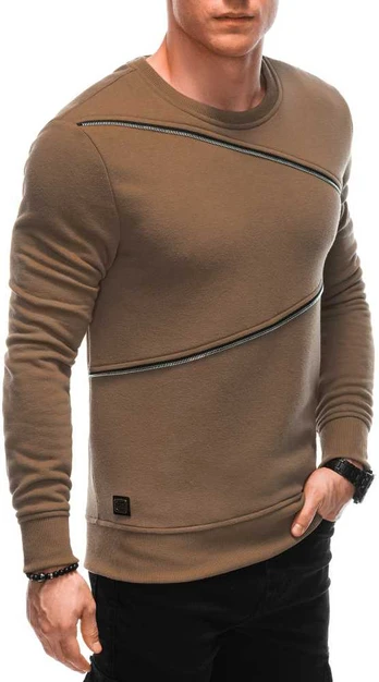 Vyriškas rudas džemperis Zipper