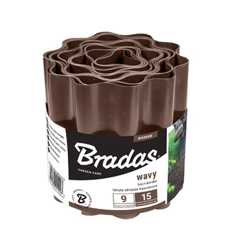 Gėlynų tvorelė Bradas Wavy, 900 cm x 20 cm, ruda