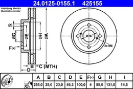 ATE 24.0125-0155.1 Brake Disc