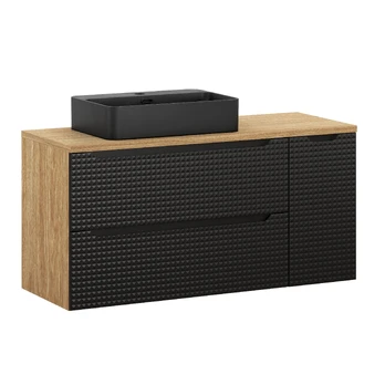 Vonios baldų komplektas Luxor Black, 120 cm