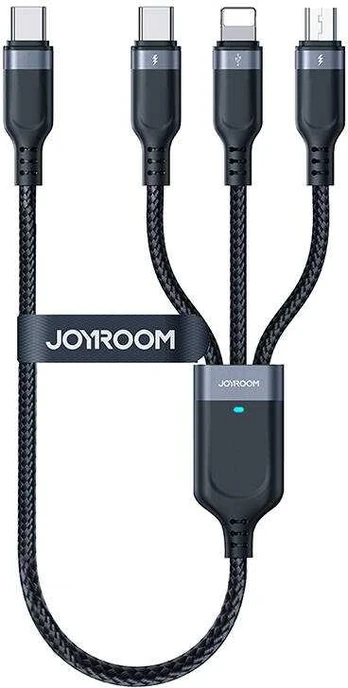 Joyroom Multi-Use Series S-A18 3in1 USB-A - Lightning / USB-C / micro USB cable 1.2m - juodas