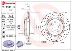 Stabdžių diskas BREMBO 09.A760.1X kaina