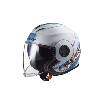 LS2 OF570 VERSO SPRING MATT SILVER BLUE atviras šalmas
