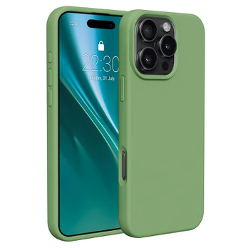 Dėklas Etteri Silicone case for iPhone 16 Pro Max 6,9" light žalias