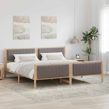 Lovos rėmas Ruda ir taupe 200 x 200 cm Pušies masyvas