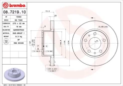 Stabdžių diskas BREMBO 08.7219.10 kaina