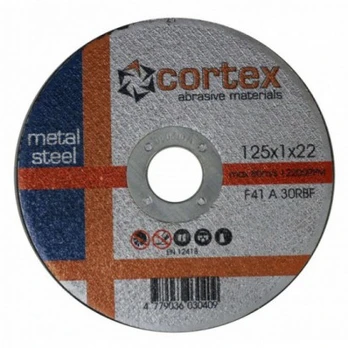 Metalo pjovimo diskas CORTEX (įv. storiai) : Skersmuo - 125 mm, Storis - 1,6 mm