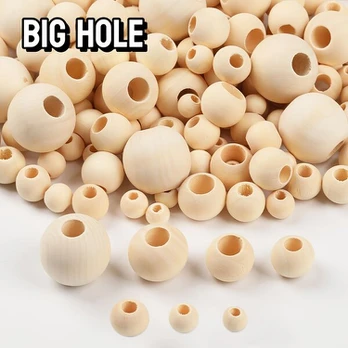 Mediniai karoliukai, 10mm 120pcs (aperture 3-4mm)