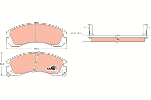 TRW GDB1126 Brake pad set