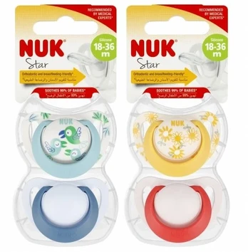 Nuk 739734 STAR 18-36 mėn. raminantis čiulptukas 2 vnt