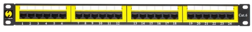 NETRACK 104-06 Netrack patch panel 19 24-jungtys kat. 6 UTP, su lentyna