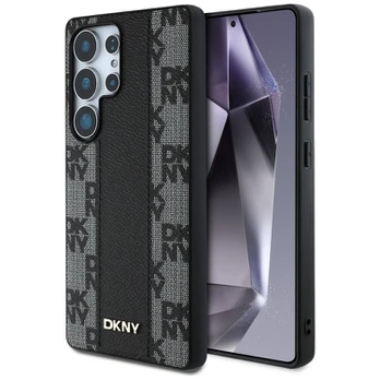Dėklas DKNY Leather Checkered Pattern MagSafe do Samsung Galaxy S25 Ultra juoda