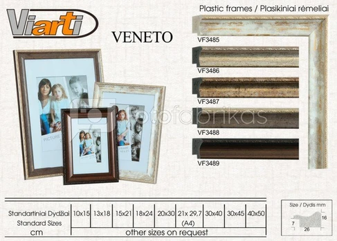 Rėmelis 10x15 plast VENETO VF3487 bronza | 26 mm