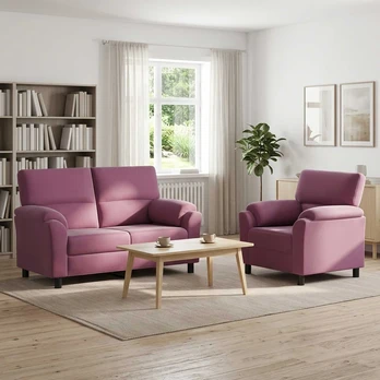 Sofa Sofos komplektas 2 vnt. Violetinė Aksomas