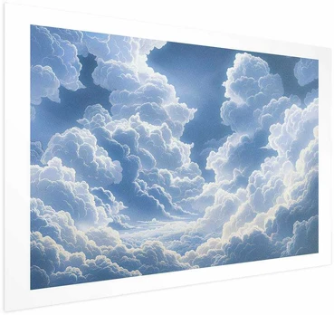 Artgeist Plakatas - Mėlyna Sky Breaking Through Baltas, Fluffy Clouds
