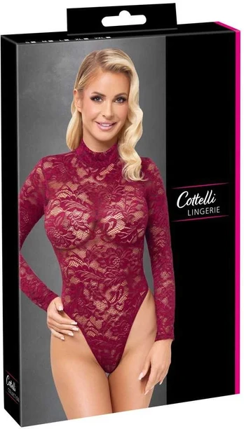Cottelli lingerie Lace Body red S glaustinukė