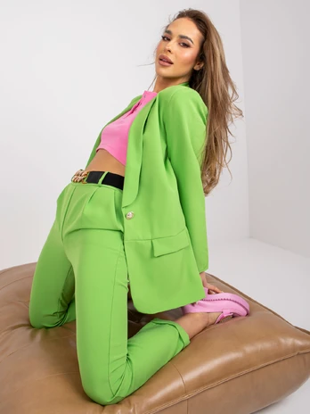 Italy Moda Moteriškas ryškiai žalias švarkas