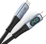 RoGer PD24VB USB-C 4.0 Cable with voltmeter PD240W / 40Gbps / 8K60Hz / 1m kaina