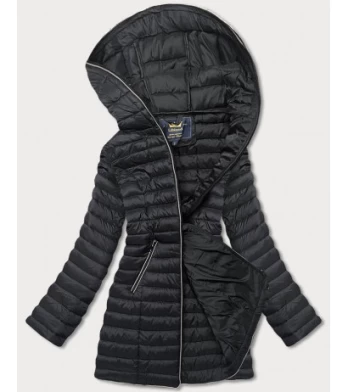 HOODED QUILTED JACKET BLACK (7153) striukė