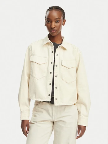 G-Star Raw Džinsinė striukė D29107-E362 Kreminė Relaxed Fit