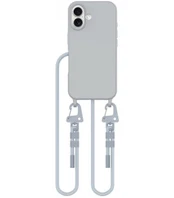 Pilkas dėklas su dirželiu Apple iPhone 16 telefonui "Tech-Protect Magnecklace Mag"