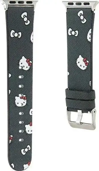 Hello Kitty Heads & Bows Pattern Strap for Apple Watch 38/40/41mm - Juodas