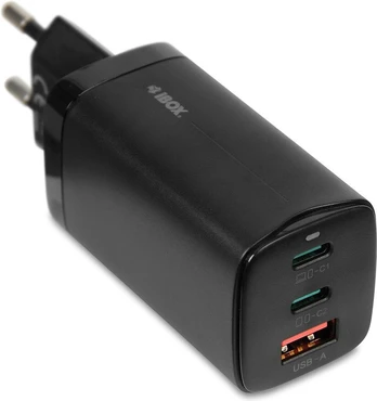 Įkroviklis iBOX C-65, USB/2 x USB-C, juoda, 65 W