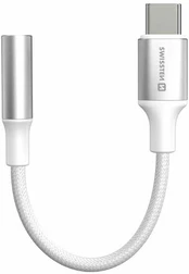 SWISSTEN TEXTILE Audio adaptér USB-C (M) - 3.5mm Jack 0.15m bílá kaina