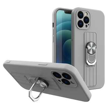 Dėklas su žiedu Ring Case silicone Xiaomi Redmi 10X 4G / Xiaomi Redmi Note 9 Pilkas
