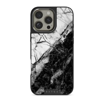 Fatal Contradiction - Black & White Marble iPhone 16 Pro Max Case, Elite Dark (MagSafe) / Gunmetal