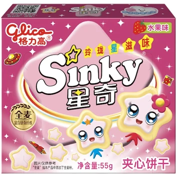 Glico Sinky Biscuits Mixed Fruit Flavor 55g x 24 pcs (CHI)