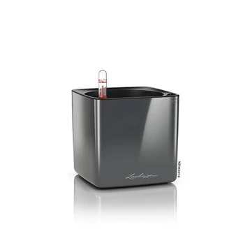 Vazonas Cube Glossy LECHUZA Charcoal