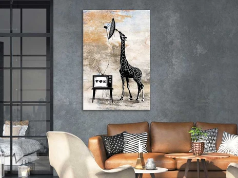 Artgeist Paveikslas - Television Giraffe (1 Part) Vertical