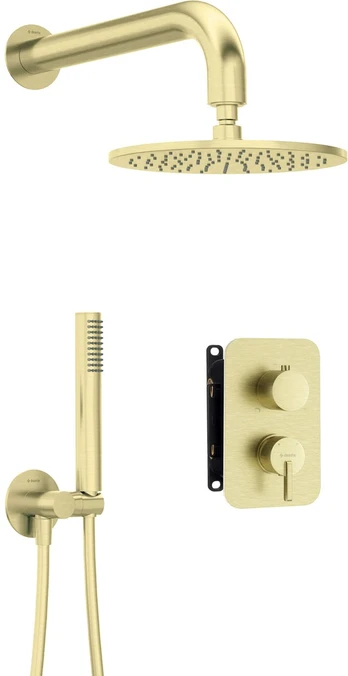 Concealed shower set with mixer box - with overhead shower