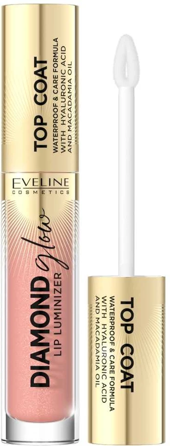Eveline Cosmetics Diamond Glow Lip Luminizer Top Coat 13 Peach Fuzz, 4,5 ml