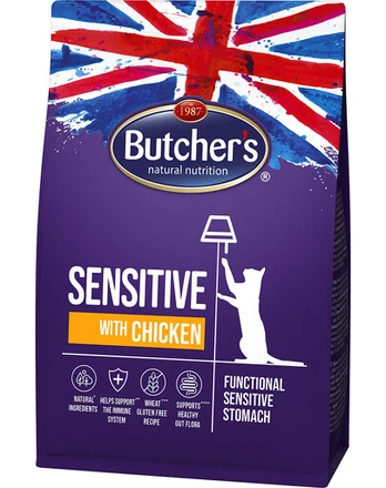 BUTCHER'S Functional Cat Sensitive jautrioms katėms su vištiena 3x800 g