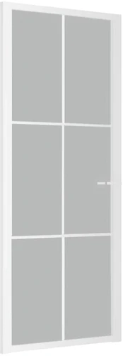 Vidaus durys, baltos, 83x201,5cm, matinis stiklas ir aliuminis