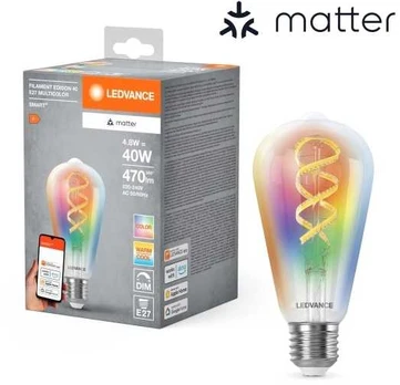 LEDVANCE SMART+ MATTER Filament Multicolor Classic E40 4.8W - E27 Smart bulb