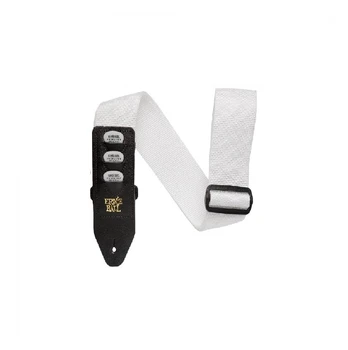 Gitaros diržas Ernie Ball Pickholder Strap White P04259