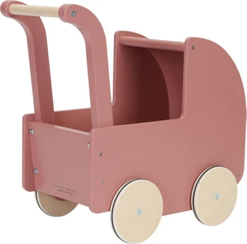 Medinis lėlių vežimėlis Little Dutch