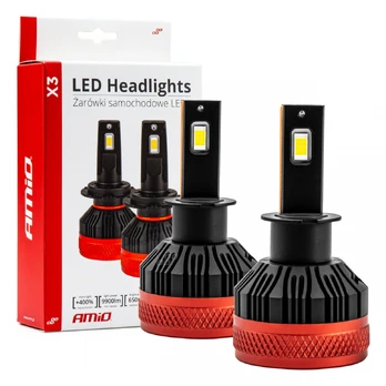 LED automobilių lemputės x3 serijos amio h3 amio-02978